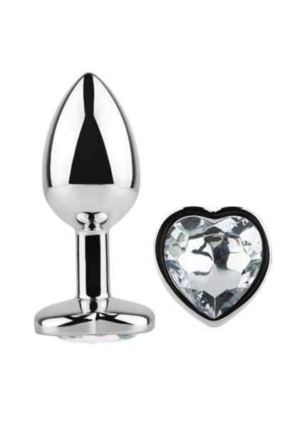 Heart Shaped Butt Plug White Size M