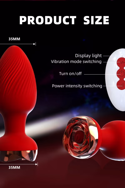 Slicone Anal Plug Z wibracją red