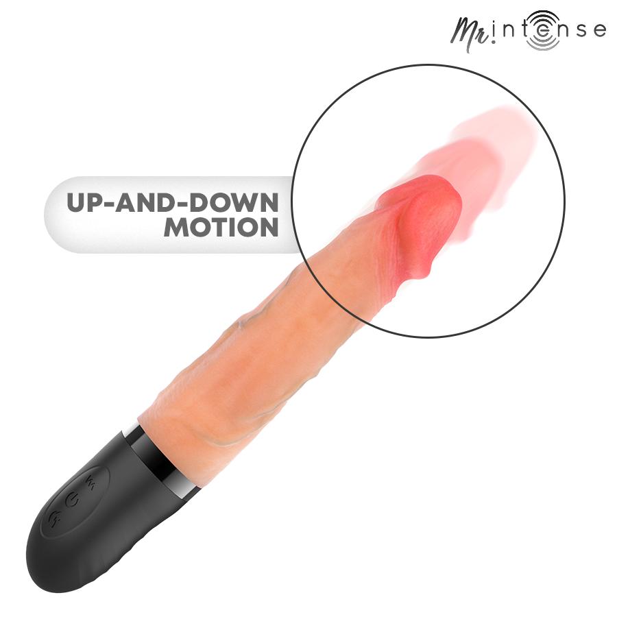 MR INTENSE - JEAN UP&DOWN VIBRATOR SILICONE WITH HEAT EFFECT 24 CM -Ø- 3.8 CM - obrazek 2
