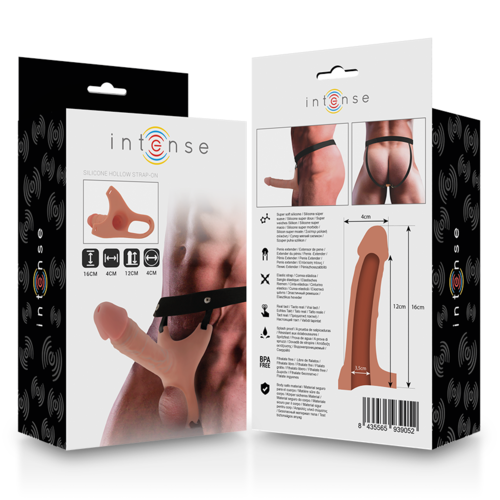 INTENSO - HOLLOW PLATE WITH SILICONE DILDO 16 X 3.5 CM - obrazek 2
