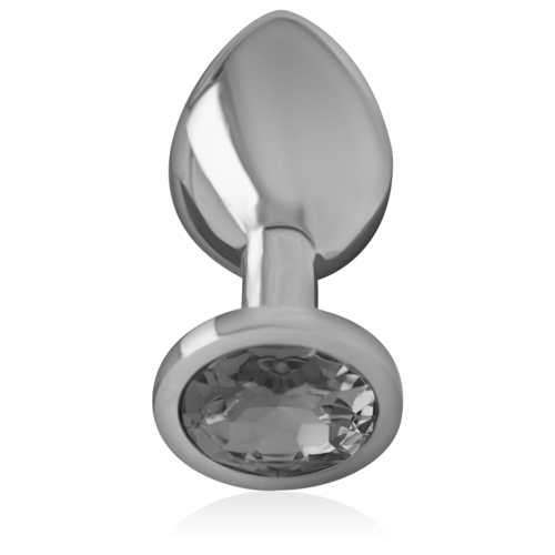 INTENSE - ALUMINUM METAL ANAL PLUG WITH BLACK GLASS SIZE M - obrazek 6