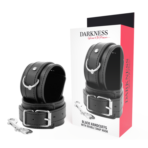 Darkness Adjustable Handcuffs z podwójnym karabińczykiem – Regulowane kajdanki BDSM - obrazek 7
