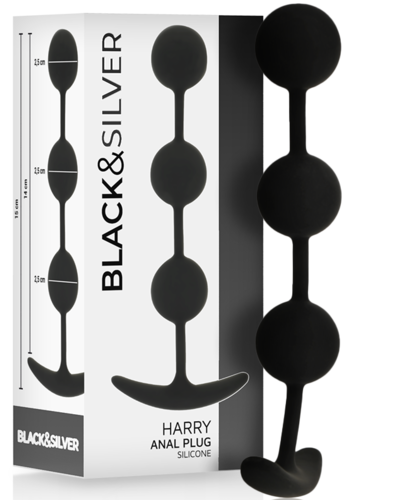Black&Silver Harry – Anatomiczne 3-Stopniowe Kulki Silikonowe