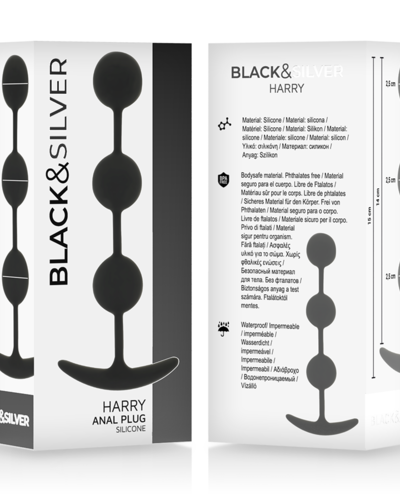 Black&Silver Harry – Anatomiczne 3-Stopniowe Kulki Silikonowe