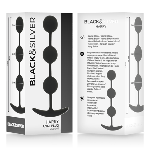 Black&Silver Harry – Anatomiczne 3-Stopniowe Kulki Silikonowe - obrazek 2