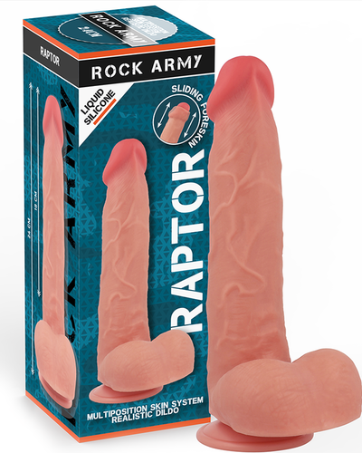 Realistyczne Dildo z Płynnego Silikonu Dual Density – Rock Army Raptor (24 cm)