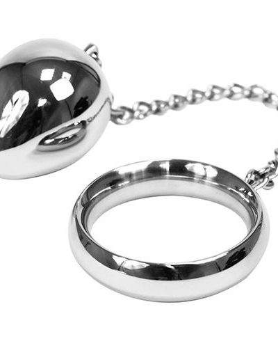 Metalowy Pierścień Erekcyjny z Łańcuszkiem i Kulką – Metal Hard (50 mm)