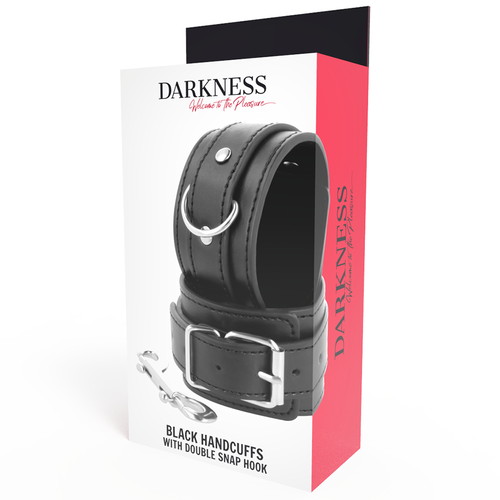 Darkness Adjustable Handcuffs z podwójnym karabińczykiem – Regulowane kajdanki BDSM - obrazek 2