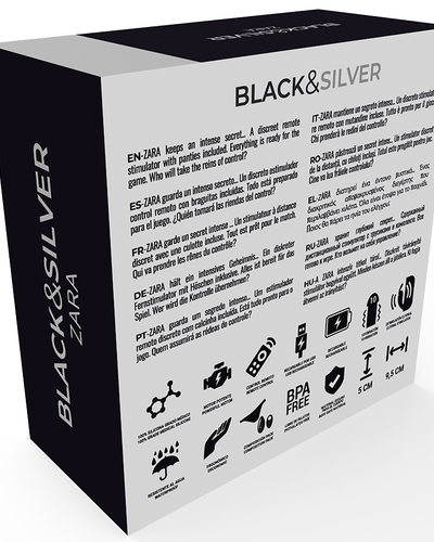 Bezprzewodowy Masażer Intymny z Pilotem + Majteczki – Black & Silver Zara
