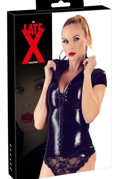 Latex Shirt Zip black L