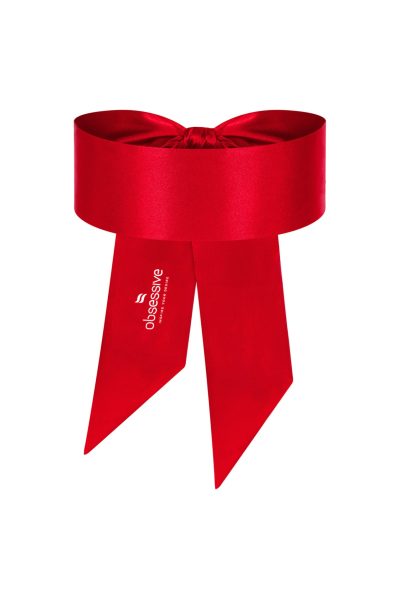 Satynowa opaska na oczy Obsessive Blindfold – Czerwona