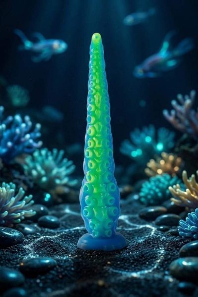 Silikonowe Dildo Tentacle Scylla Fluorescent – 25,5 cm