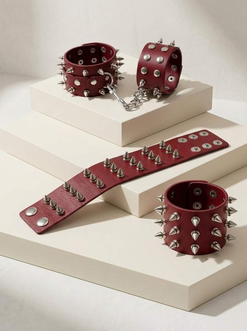 KAJDANKI Z KOLCAMI RED - obrazek 3