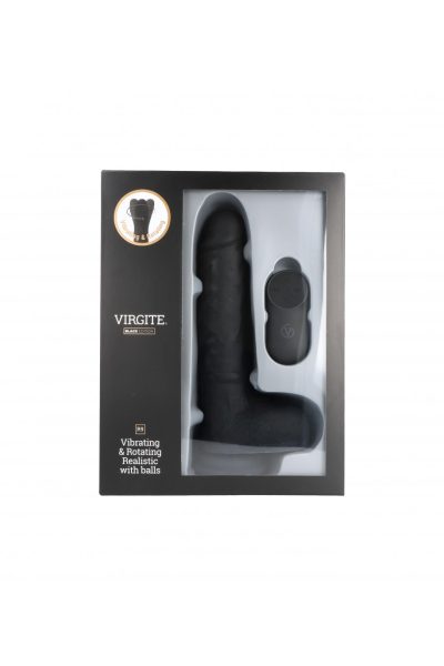Realistyczne Dildo Rotacyjne z Pilotem Virgite R9 – Czarne (19 cm)