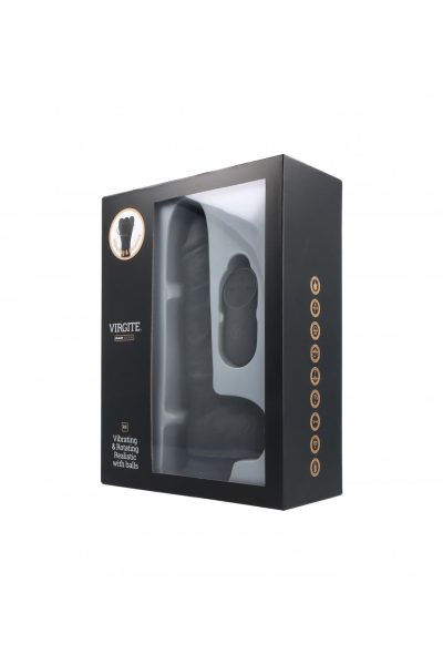 Realistyczne Dildo Rotacyjne z Pilotem Virgite R9 – Czarne (19 cm)