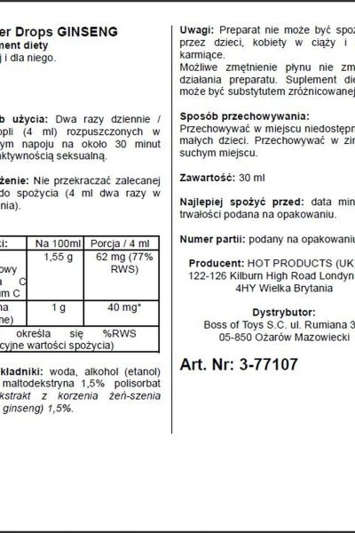 Supl.diety-Men Power Ginseng Drops 30ml