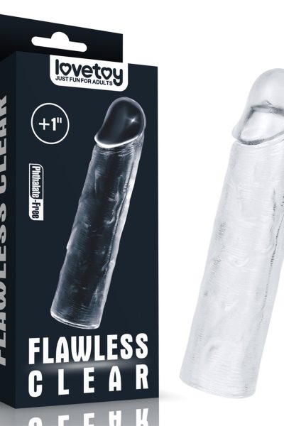 Lovetoy Flawless Clear Penis Sleeve (+2,5 cm) – Przezroczysta nakładka i przedłużka na penisa
