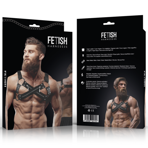 Regulowana Neoprenowa Uprząż Męska Bulldog z Zamkami – Fetish Submissive Attitude - obrazek 2