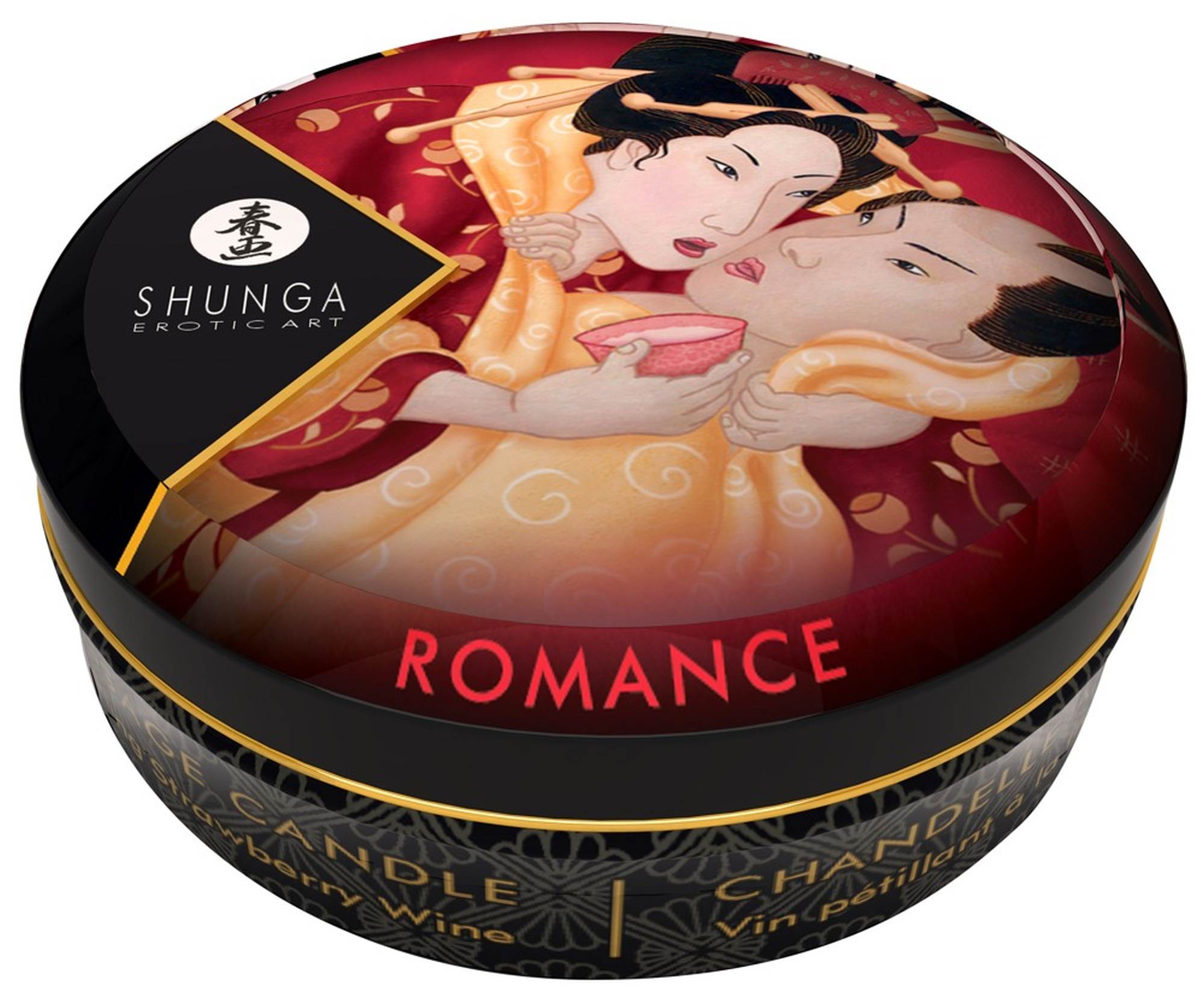 Shunga Sparkling Strawberry Wine – Świeca do masażu (30 ml) - obrazek 2