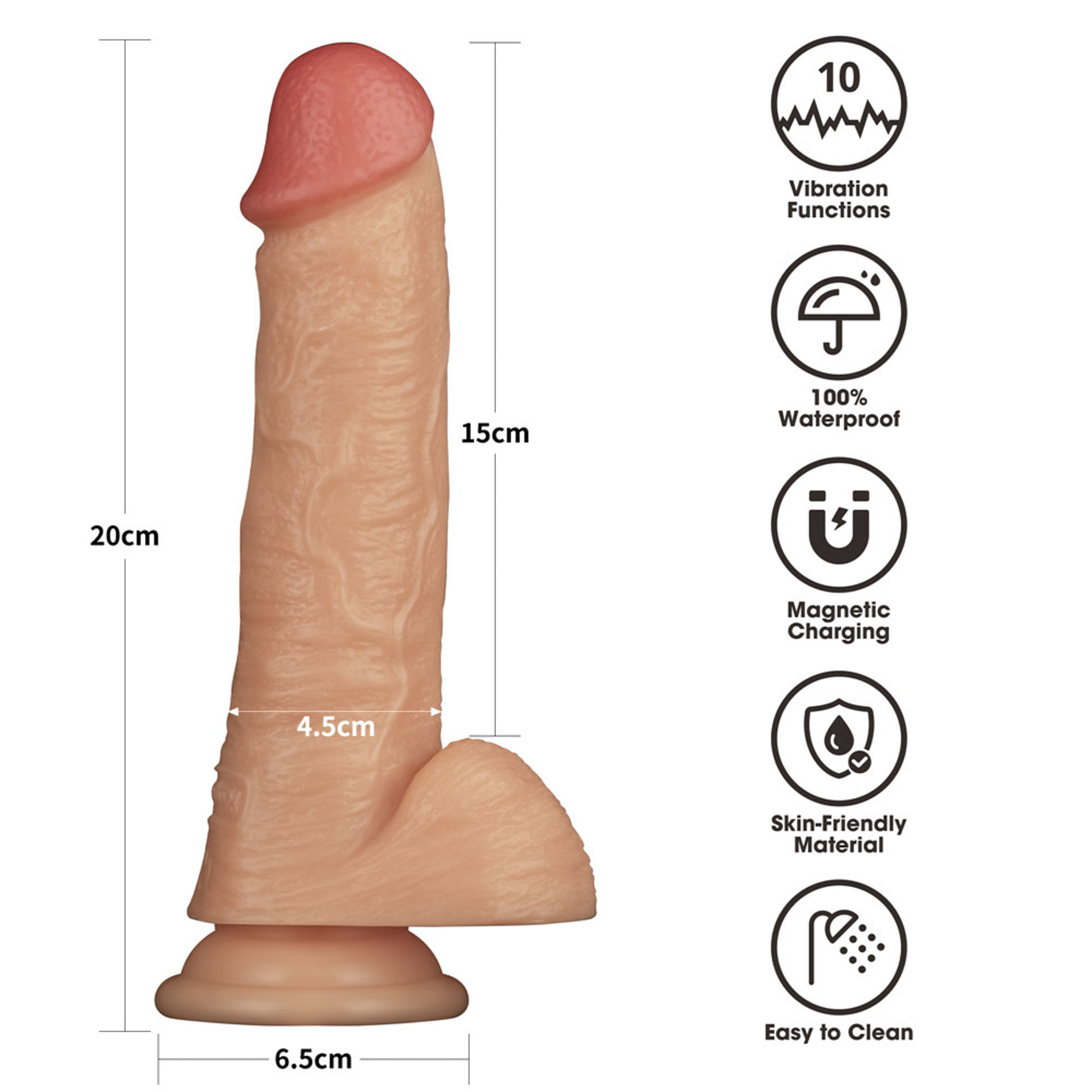 Vibrating Enhanced Strap on Set 8'' XS/S/M - obrazek 16